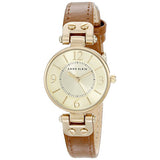 Anne Klein Women's 109442CHHY Gold-Tone Champagne Dial and Brown Leather Strap Watch